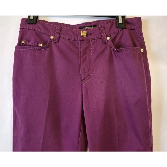 Vintage Roberto Cavalli Dark Purple Designer Straight Leg Jeans 28 X 35 Studded - Picture 2 of 5